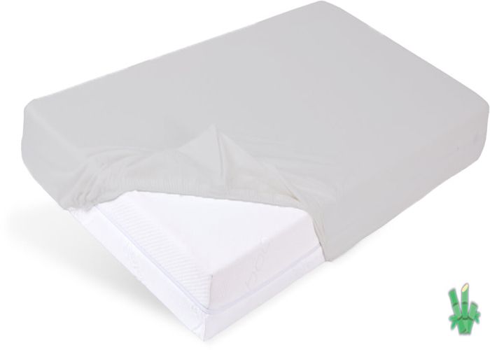 Drap-housse - MATEX - 90x190/200 - 100% Bambou - Gris - Lavable Drap-housse - MATEX - 90x190/200 - 100% Bambou - Gris - Lavable