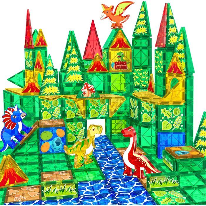 Constructions Magnétiques - ZIG-ZAG TERRITOIRES - Jurassic World - 4 Dinosaures - 3 Ans et Plus - Mixte
