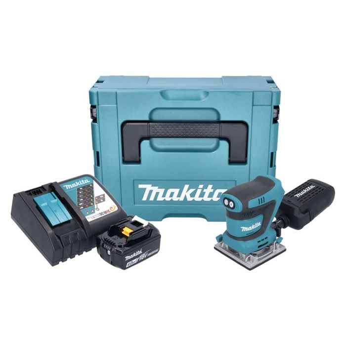 Makita DBO 484 RM1J ponceuse orbitale sans fil 18 V 112 x 102 mm + 1x batterie 4 0 Ah + chargeur + Makpac - vue 2