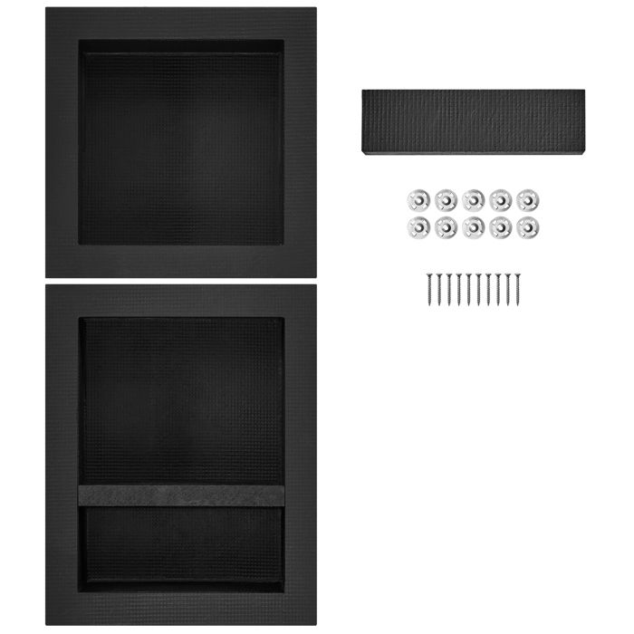 Niche de Douche - DUOKU - XPSNICHE161620 - 40 64 x 40 64 cm - Rangement Encastré - Noir
