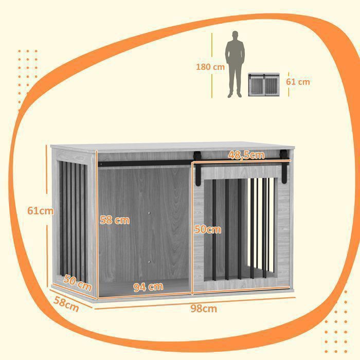 Comparer les prix de Cage pour chien à la maison niche pour chiens avec une entrée boîte pour chiens avec une porte coulissante niche pour g