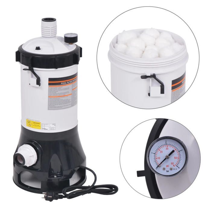 Pompe filtrante - vidaXL - 185 W - 44 m³/h - Billes filtrantes - Réservoir anticorrosion