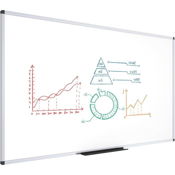 VIZ-PRO Tableau blanc magnétique effaçable à sec 90 x 60 cm A1 Tableau blanc effaçable à sec avec cadre en aluminium noir et porte-stylos VIZ-PRO Tableau blanc magnétique effaçable à sec 90 x 60 cm A1 Tableau blanc effaçable à sec avec cadre en aluminium noir et porte-stylos
