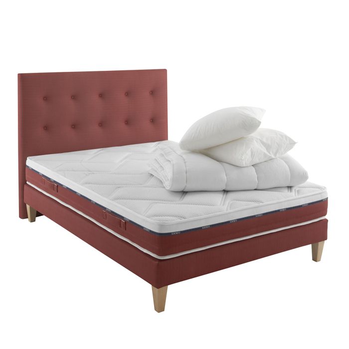 Ensemble matelas 100% latex sommier pieds tête de lit couette et oreiller Crépuscule 600 - SOMEO 140x190 - Blanc - Garantie 7 Ensemble matelas 100% latex sommier pieds tête de lit couette et oreiller Crépuscule 600 - SOMEO 140x190 - Blanc - Garantie 7
