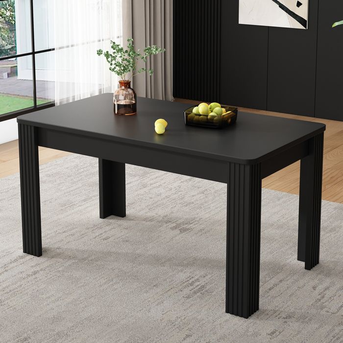 Merax Table à Manger Rectangulaire Noir 116 x 65 x 75 cm Table pour Salle à Manger 4-6 Personnes