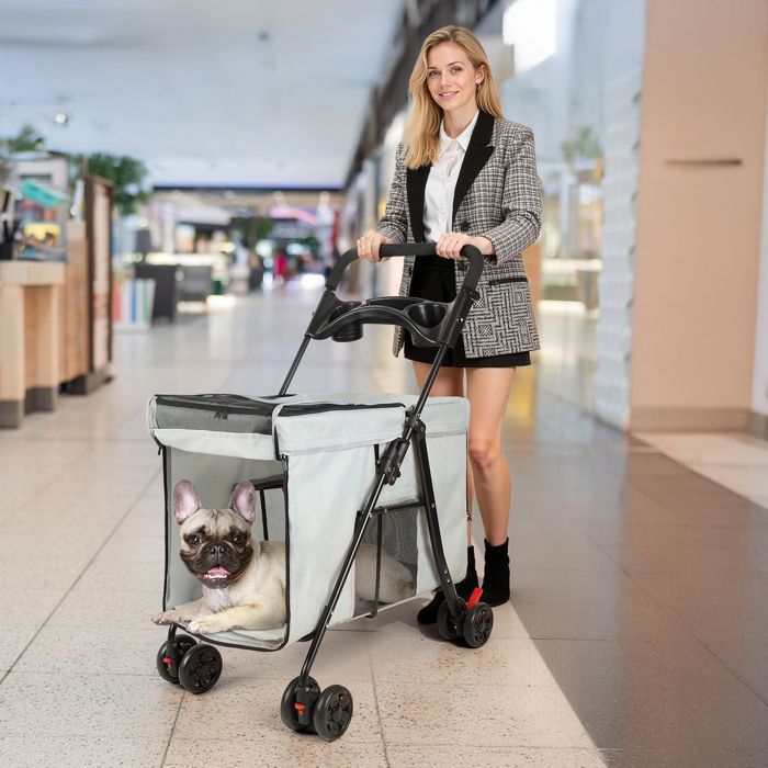 Comparer les prix de Poussette pour chien - 5 fenêtres daération - chariot de voyage pour chiens de petite et moyenne taille