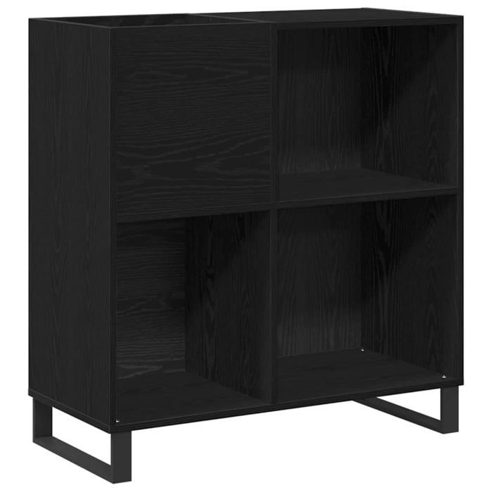Meuble à vinyles en bois dingénierie - vidaXL - Chêne noir - 85x38x89 cm - Moderne - Rangement média - 4 étagères