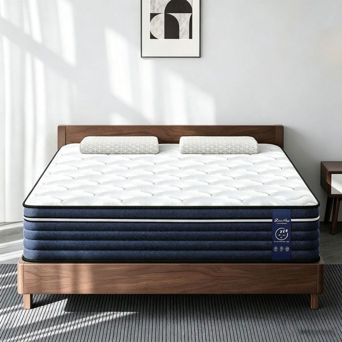Matelas 90x200 cm Ép 28cm Mousse à mémoire de Forme Haute Résilience Ergonomique Soutien & Indépendance de Couchage Respirante
