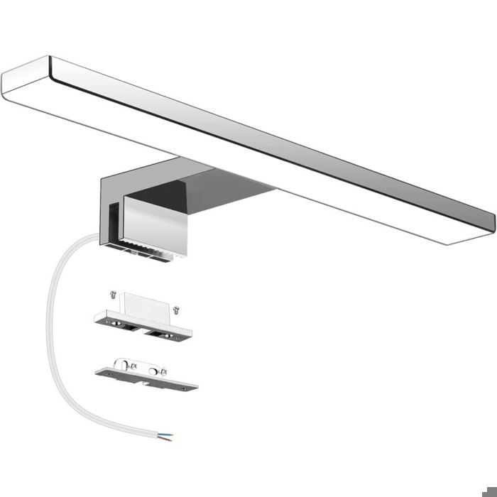 Lampe Miroir Salle de Bain LED 6W 230V 600lm IP44 Etanche 30cm Pince Luminaire Salle de Bain Blanc Neutre 4000K Pas de Stroboscope