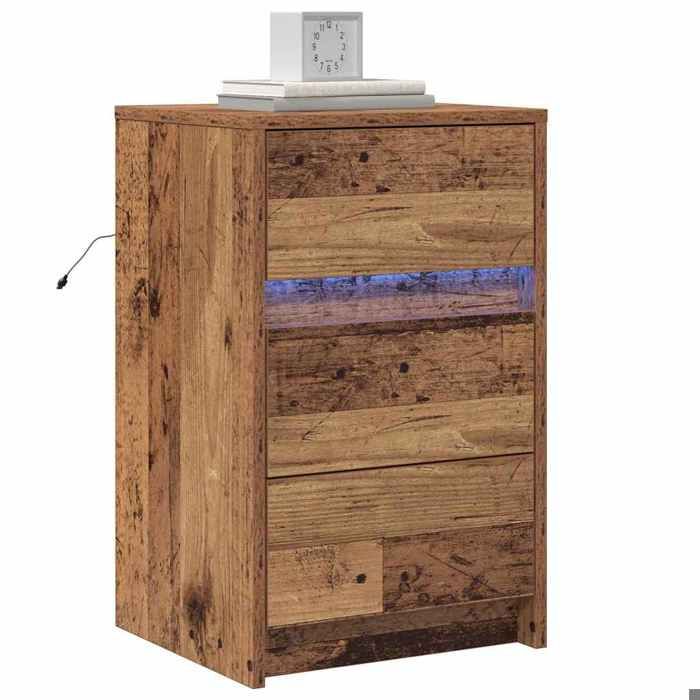 Cabinet de chevet Classique - SWEETY - Petite Commode/Table de nuit - Bois ancien 38x34x61cm - bois dingénierie 73951311