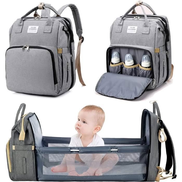 Sac à dos langer bébé hydrofuge grande capacité +matelas langer multifonctionnel YYV ODIPIE
