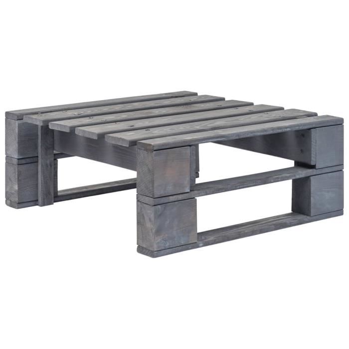 Repose Pied Palette De Jardin Bois Fsc Gris Achat Vente Table