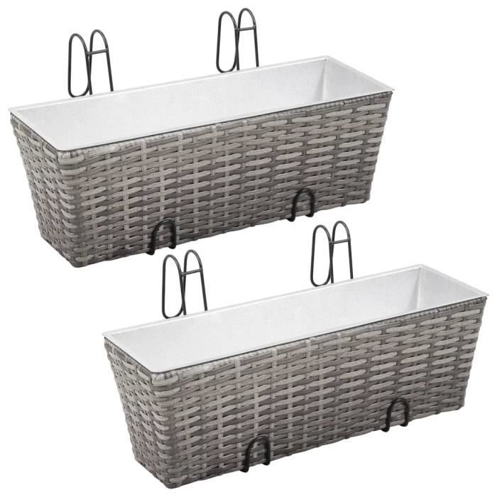 YITAHOME Lot De 2 Bacs Surélevés Métal 180x90x60cm - Jardin Potager Avec Barres Support (Noir)