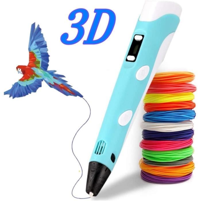 Stylo 3D professionnel, stylo d'impression 3D avec écran LCD, compatible  avec les filaments ABS PLA de 1,75 mm, 8 vitesses réglables, stylo 3D pour  enfants et adultes( noir)