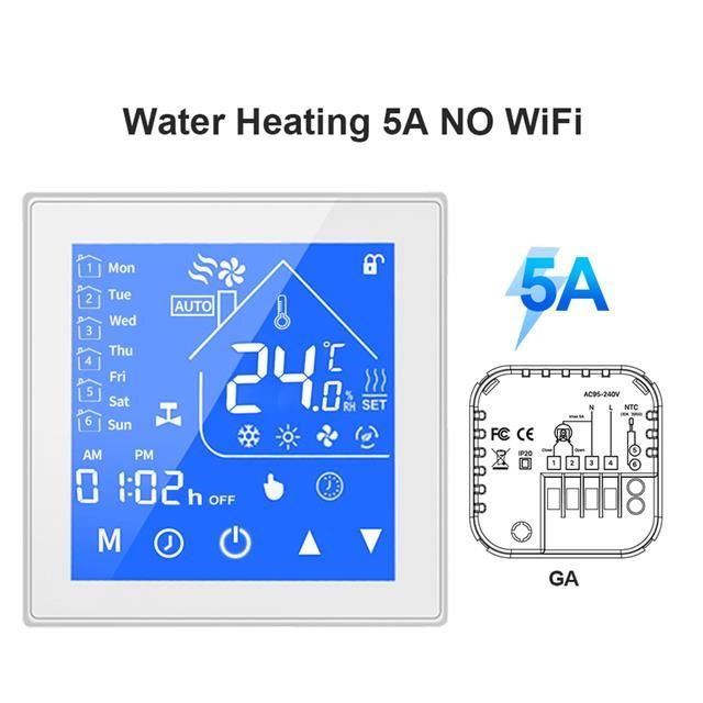 Capteur de température,Smart Life Tuya-Thermostat WiFi pour chauffage de  l'eau et du gaz,bomicrophone - NO WiFi 5A Heating - Cdiscount Bricolage