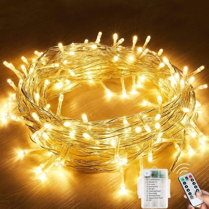 Guirlande Lumineuse LED 5m 50 LEDs - Piles, Multicolore, Intérieur/extérieur, Contrôle Par App/bouton