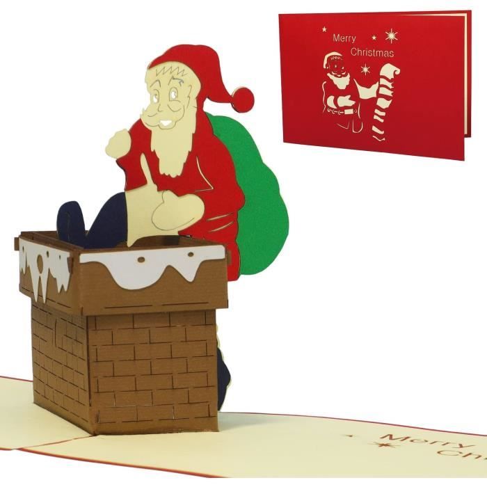 Calendrier De L'Avent En Bois 24 Jours - Père Noël Cheminée à Suspendre - Décoration De Noël Familiale - 3