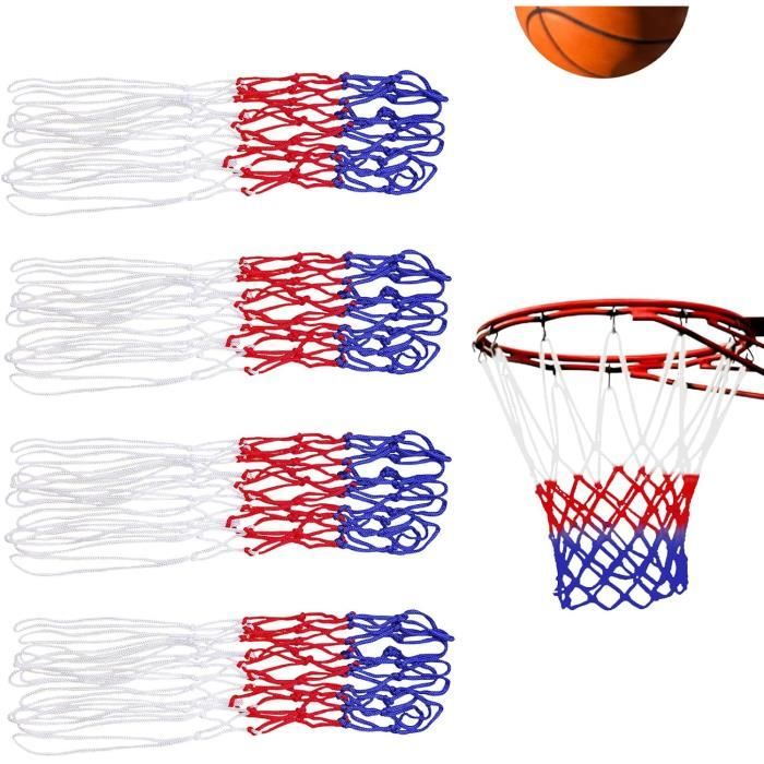 TOP-MAX Filet De Basket Tricolore Rouge Blanc Bleu – Nylon Ultra Résistant Intérieur & Extérieur