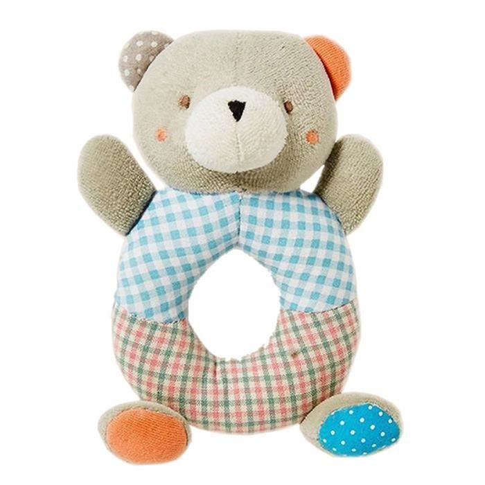 1 Piece Bebe Hochet En Forme De O Mignon Ours Gris En Peluche Jouet Son Bebe Ours Gris Cdiscount Pret A Porter