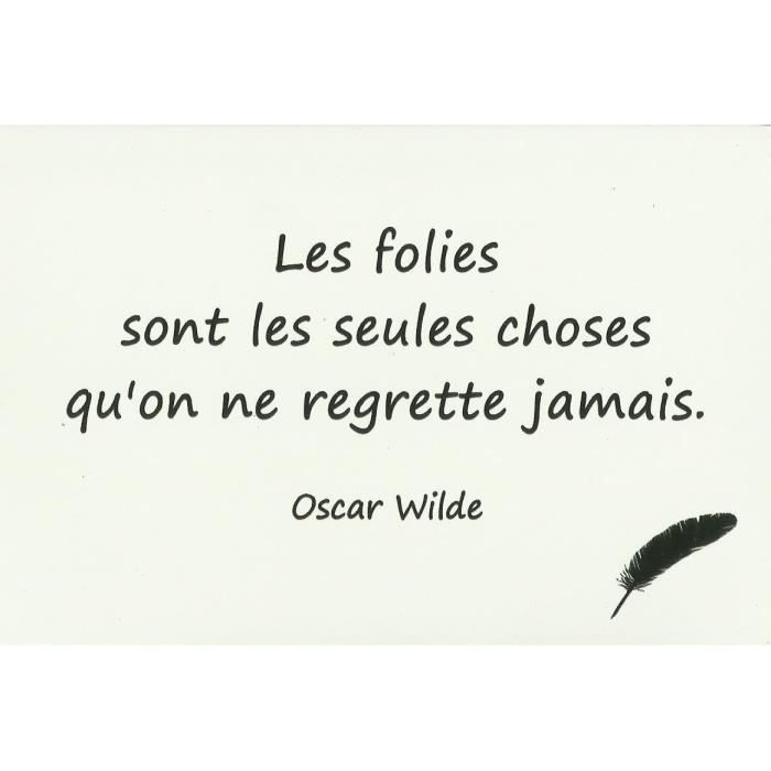 Carte Postale Citation D Oscar Wilde Les Folies Cdiscount Beaux Arts Et Loisirs Creatifs