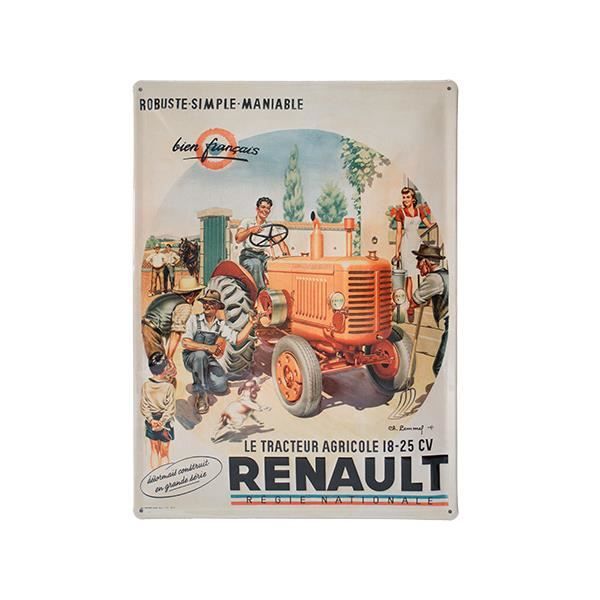 Plaque Metal 40x30cm Le Tracteur Agricole 18 25 Cv Renault Regie Nationale Cdiscount Maison