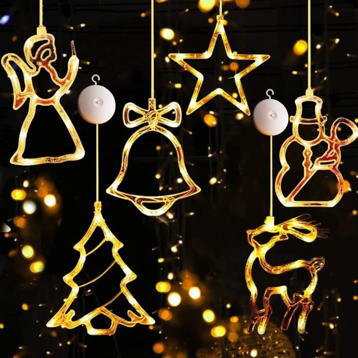 Lumières De Décoration De Noël À Led Pour Fenêtre, Mur, Magasin, Boutique,  Avec Ventouse, Lumières Clignotantes, Petites Ampoules Lumineuses Colorées, Mode en ligne