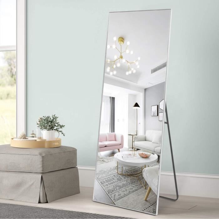 Miroir sur Pied LED, Grand Miroir Mural 160 x 50 cm, Miroir Mural de Chambre, Plusieurs Modes d
