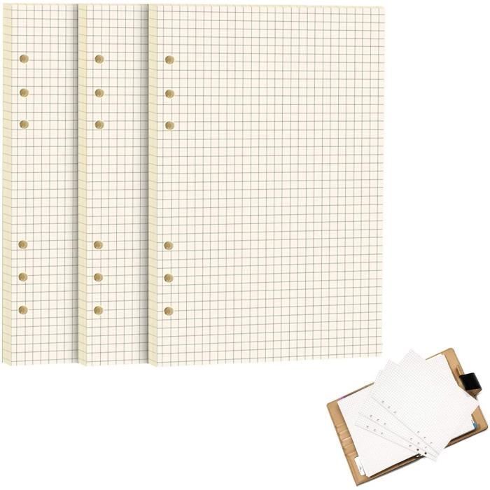 Recharge Papier Perforé Papier A5 Rechargeable, A5 Papier Ligné 6 Trous 180 Feuilles Pour Carnet à 6 Anneaux, Carnet De Notes, Journal, Projets De Bricolage