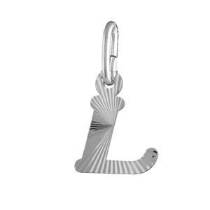 Pendentif initiale L striées 1001 BIJOUX Pendentif Argent
