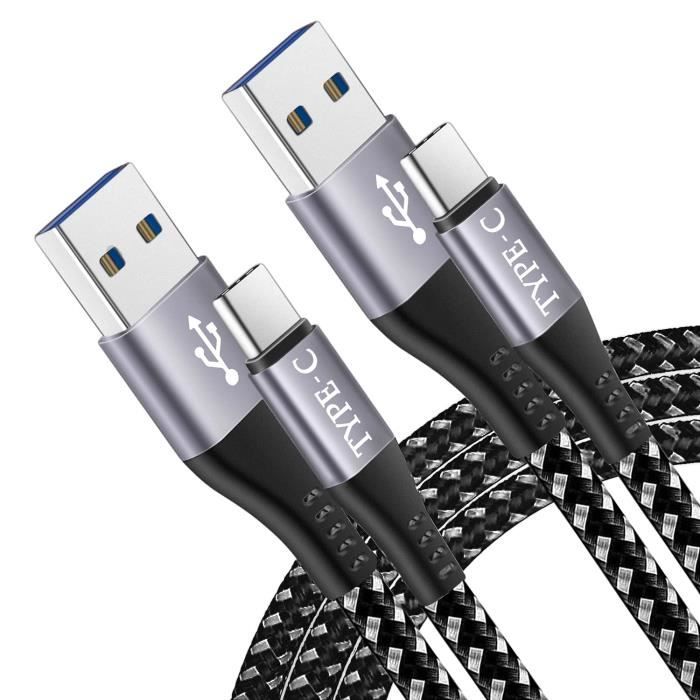 Câble USB C [3M Lot de 2],DRLIPEW Câble Chargeur USB C Nylon