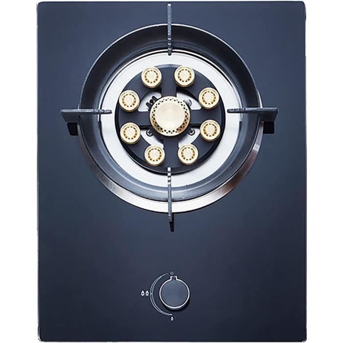 Plaque de Cuisson Gaz Plaque de Cuisson à gaz en Verre Noir de 33 cm de