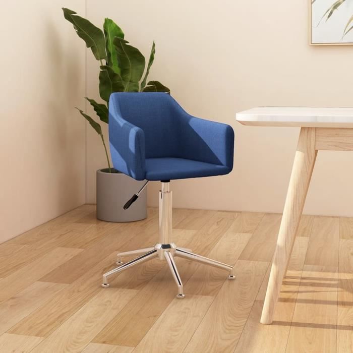 jili* fauteuil de bureau scandinave réglables hauteur bleu tissu[7599]