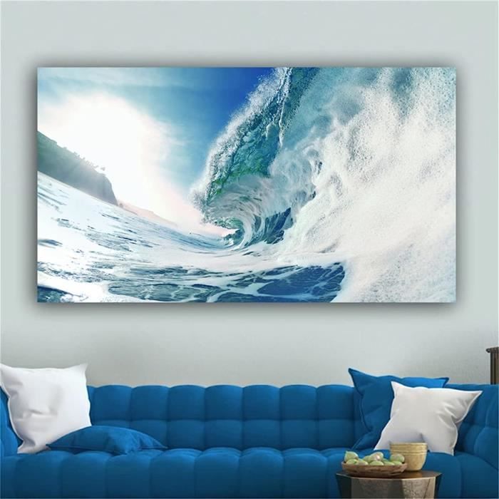 Kit Peinture Au Diamant 5D Bateau Pirate Sur Les Vagues – Grand Format 50x100 Cm, Diamants Complets + Outils, DIY Art Mural Décoratif & Relaxant