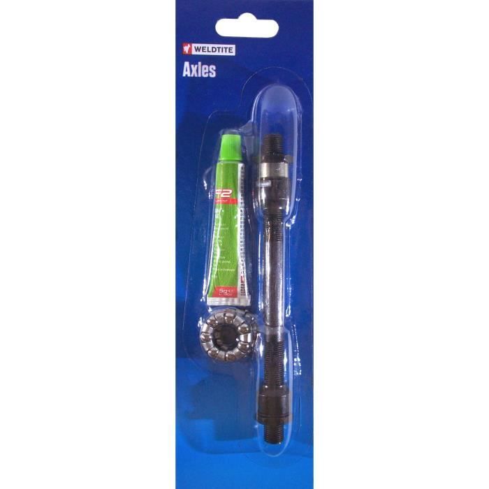 WELDTITE KIT AXE DE ROUE GRAISSE ROULEMENT CAGE BILLES VELO 10x135 MOYEU ARRIERE