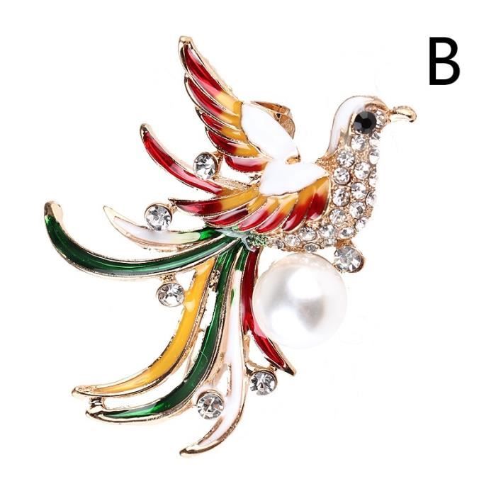 Broche Oiseau Strass Robe Écharpe Châle Broches