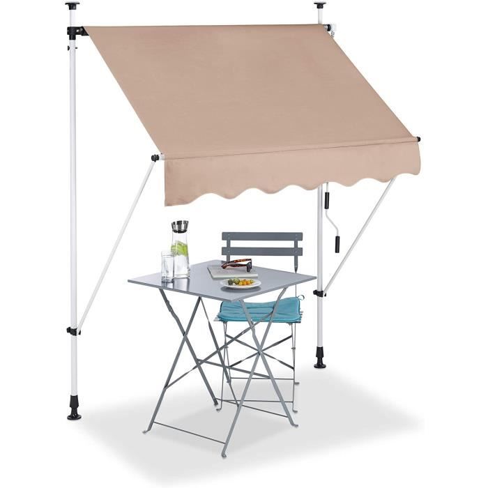 Relaxdays Auvent rétractable 150 cm Store Manuel Balcon Marqu Soleil