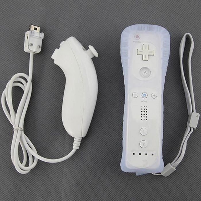 Manette Wiimote Motion Plus intégré avec étui de protection et Nunchuk pour Wii U et Wii M3
