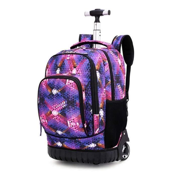 Sac à Dos avec roulettes, Valise Cabine Trolley Bag Femme Homme Cadeaux  Rentrée Scolaire Cartable Roulette Bagages Cabine Voyage - Cdiscount  Bagagerie - Maroquinerie