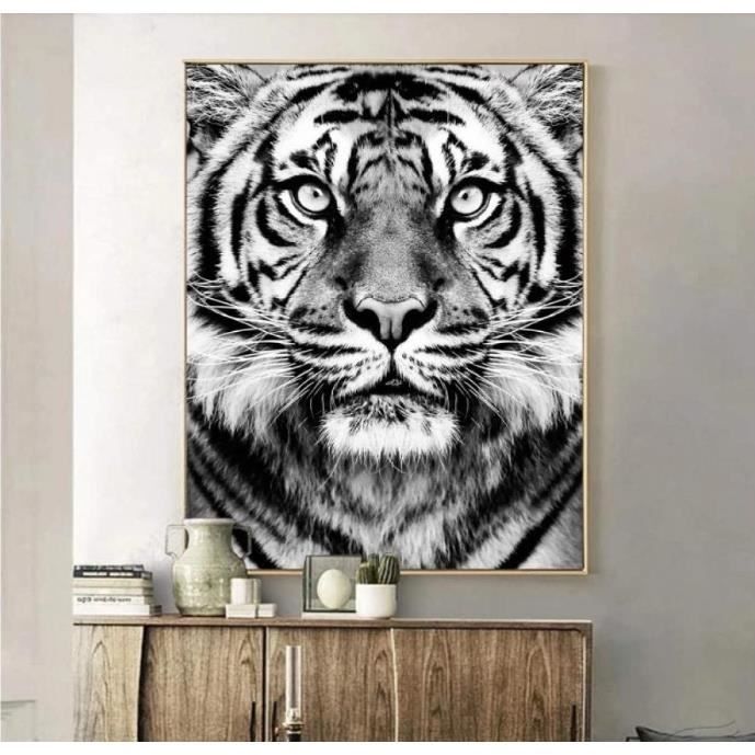 Toile murale Tigre - composition picturale et colorée avec un animal sauvage