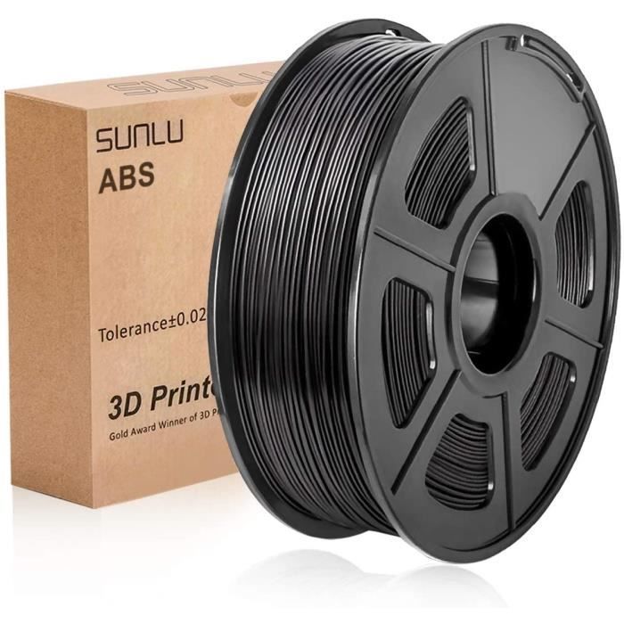 Filament ABS 1,75 mm pour impression 3D, Filament ABS SUNLU noir 1