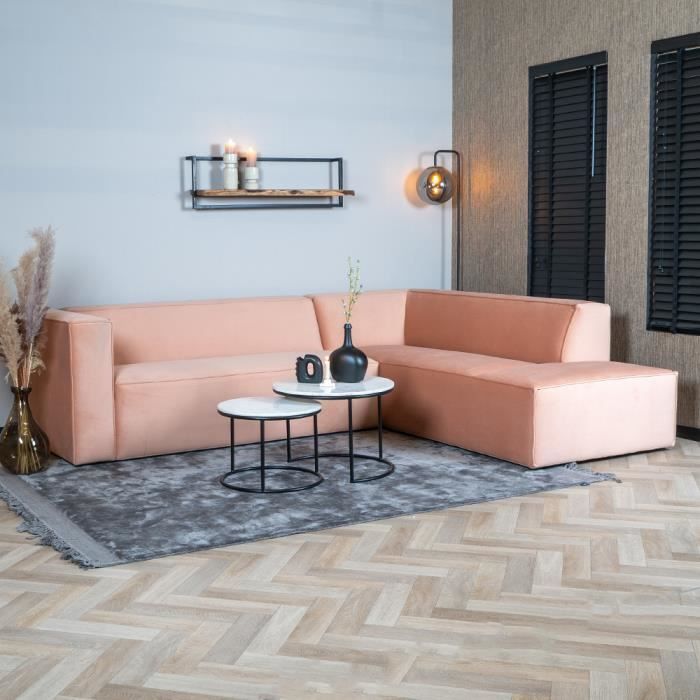 Canapé d'angle Rose Velours Design