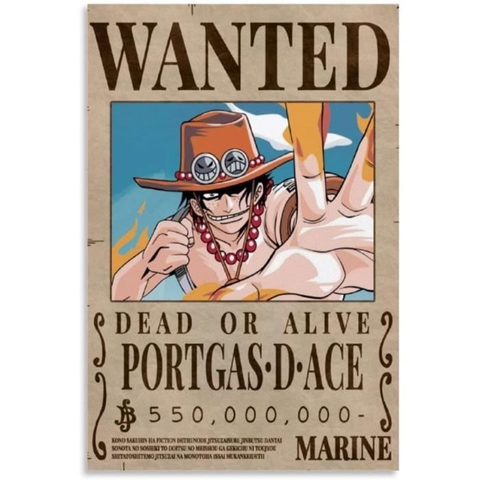 Decoration Murale Tableau Cadre Photo Sticker Qwsde One Piece Ace Bounty Wanted Theme Serie Anime Poster Sur 107 Cdiscount Maison
