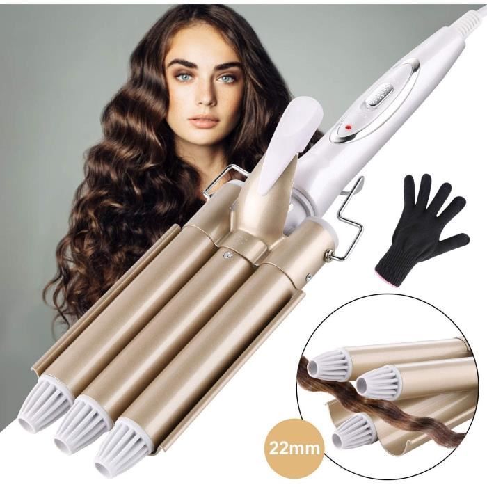 Fers à onduler ShuBel Fer à onduler Grandes Vagues Curl Version  Professionnelle, Fer à Friser Céramique Tourbaline, Bigo 259319 - Cdiscount  Electromenager
