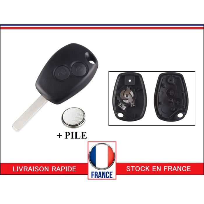 Boitier clé Renault 2 bouton télécommande CLIO 3 Kangoo Modus Master  Traffic + Pile - Cdiscount Auto