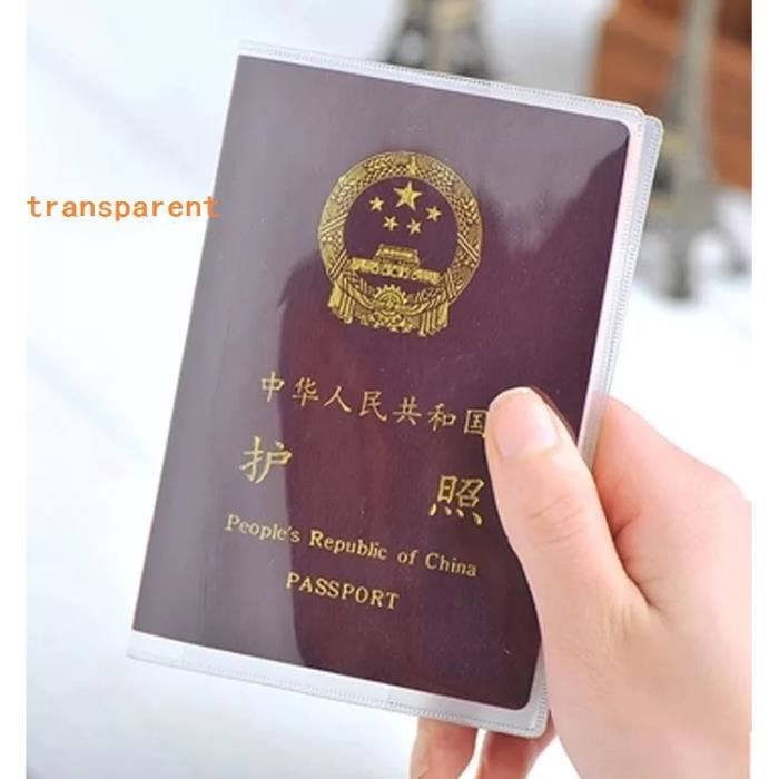 transparent étui pour passeport de voyage, pochette étanche, anti-salissure, transparent, givré, pour femmes