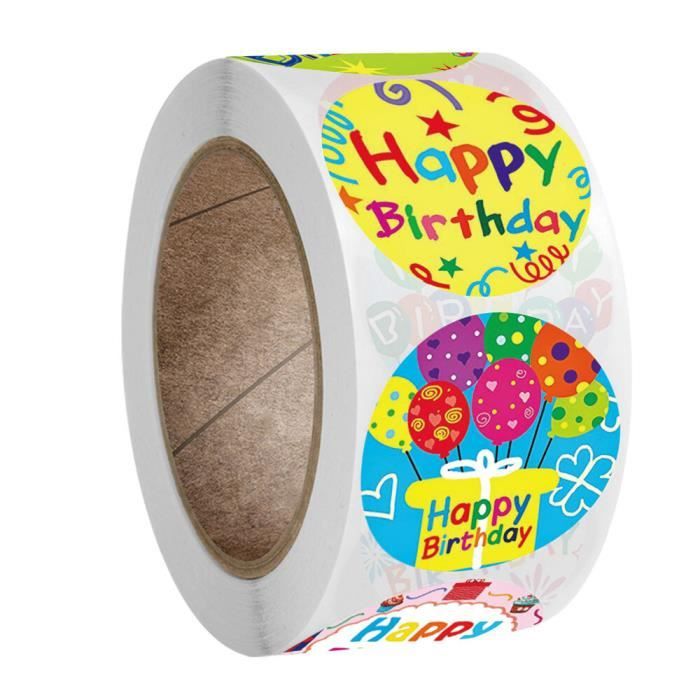 200 Autocollants Anniversaire Avec étiquettes "De/À" - 5x3,8 Cm - Décoration Cadeaux Et Fêtes - Papier Couché - 5