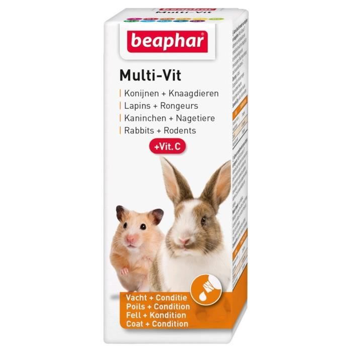 BEAPHAR Vitamines Multi-Vit - Pour lapins et rongeurs - 50ml
