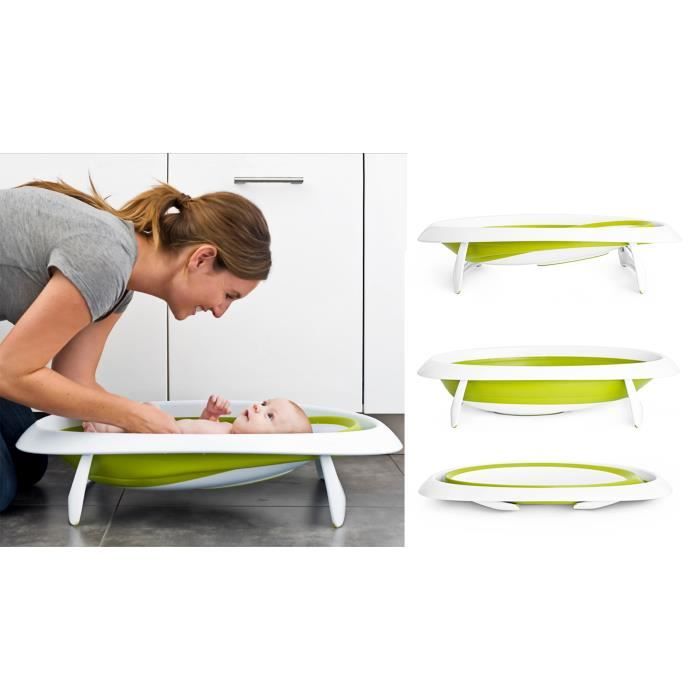 Amovible Baignoire Pliable Adulte Tomy Boon Naked Baignoire Pliable 2 Positions Vert Blanc Et Vert