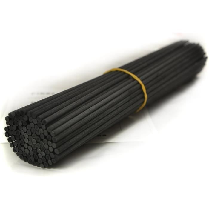 Bâtonnets Rotin Noir 30 Cm X 3 Mm – Lot Pour Diffuseur Parfum Reed, 100% Naturel, Absorption Parfaite