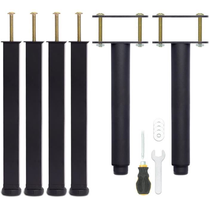 Lot De 4 Pieds De Lit Universels Réglables - Supports Pour Sommier à Lattes Métal Sans Perçage, Hauteur 29cm, Charge Jusqu'à 300kg